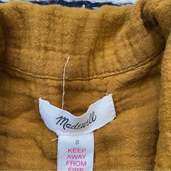 🌿Madewell Womens Button Brown Mustard Cotton Two Piece Shorts Outfit S - Picture 7 of 12